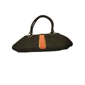 Arden B Black Baguette-Style AB Evening Handbag for Women Drop Handles  14.5x5.5